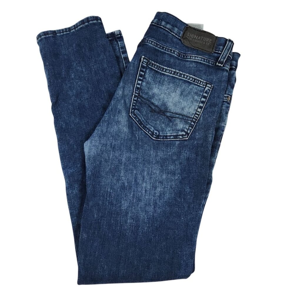 Levi Strauss Mens Signature Stacked Skinny Blue Denim Jeans Size 34